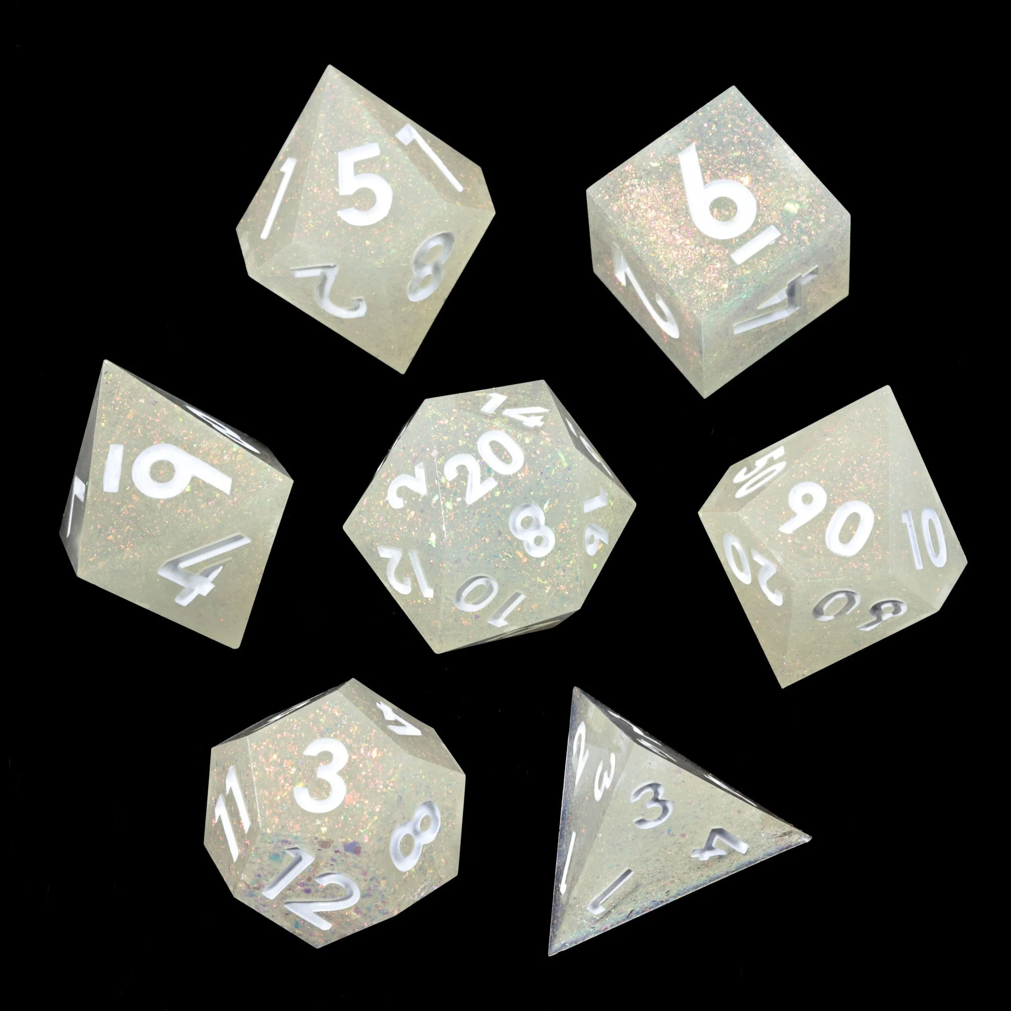 MINI PLANET DND Dice Set Handmade Polyhedral Resin Dice with Sharp Edges For TRPG Desktop Game 6/7/10/11pcs D6 D10 D20 Dice Set