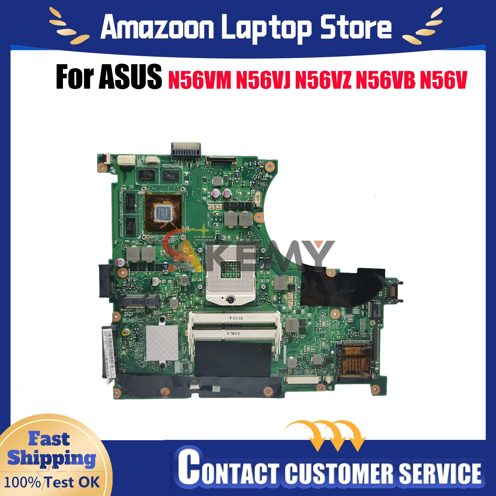 

Материнская плата N56VM для ноутбука ASUS N56VJ N56VM N56VB N56VV N56VZ N56V, материнская плата для ноутбука, в наличии, 100% тестирование, ОК, быстрая доставка