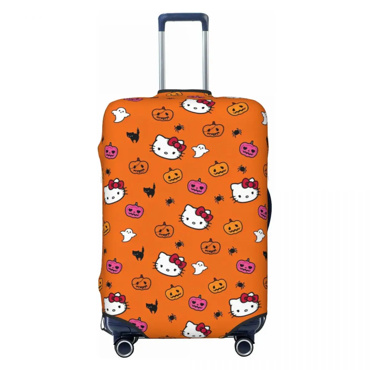 Hello Kitty Backgrounds Halloween Suitcase Cover Cute Cat Animal Strectch Business Protector Luggage Supplies Holiday