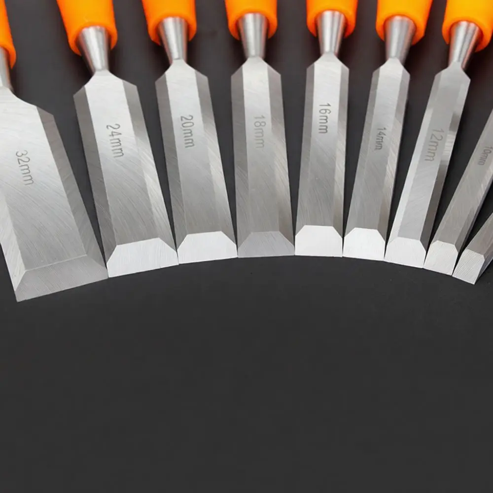 Heavy Duty Carpentry Chisel Through Tang High Carbon Steel Blade Professional Woodworking Carver Hand Tools 8 32mm Size