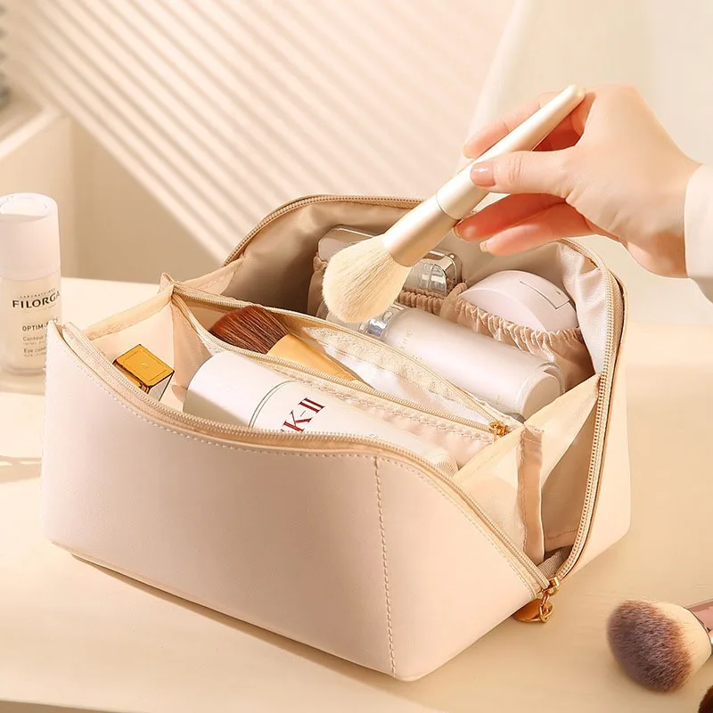 Trousse de toilette multifonctionnelle, sac de rangement, grande capacité, étanche, voyage, sac de maquillage Simple de grande valeur