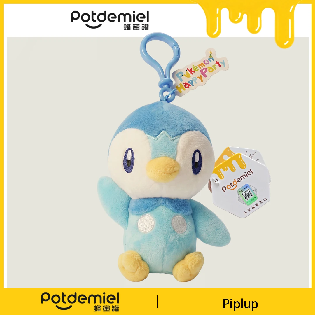 Potdemiel Pokemon Piplup Stuffed Backpack Pull Keychain Car Key Chain Bag Charm Holiday Gift Bag Accessory Souvenir Collectible