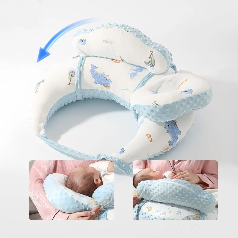 Cartoon Style Cotton Baby Nursing Pillow Feeding Artifact Cushion Waist Protect Pillow Anti-vomiting Baby Supplies Throw Pillow