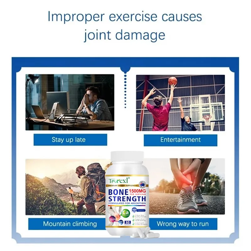 Glucosamine Chondroitin Joint Support Supplement Joint Relief, Health & Comfort for Sore Back Knees Hands bone strength density