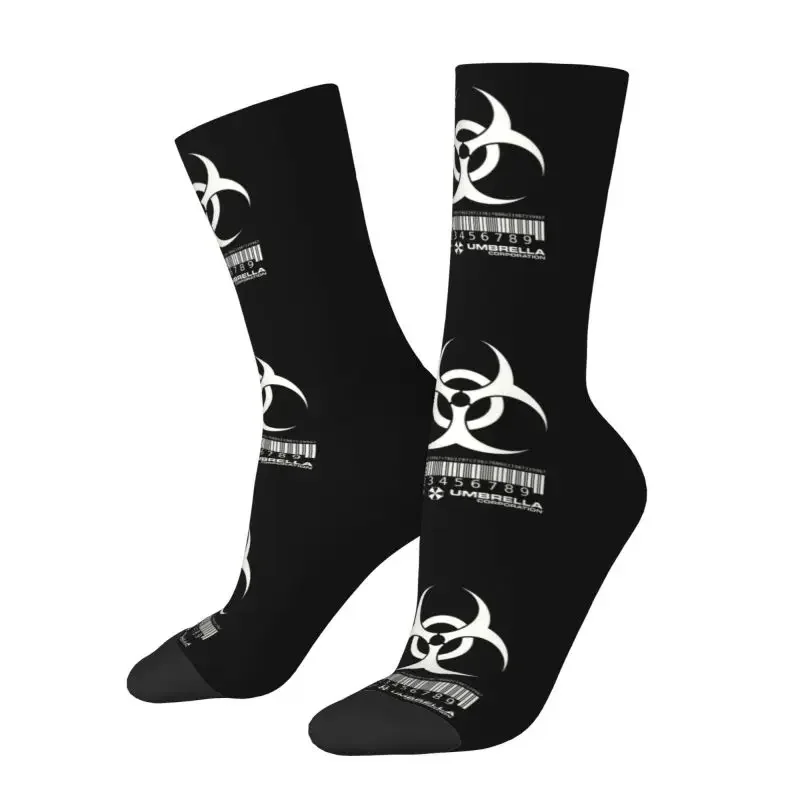 Novelty Men's Umbrella Corporation Video Game Cosplay Dress Socks Unisex Warm Breathbale 3D Printed Crew Socks