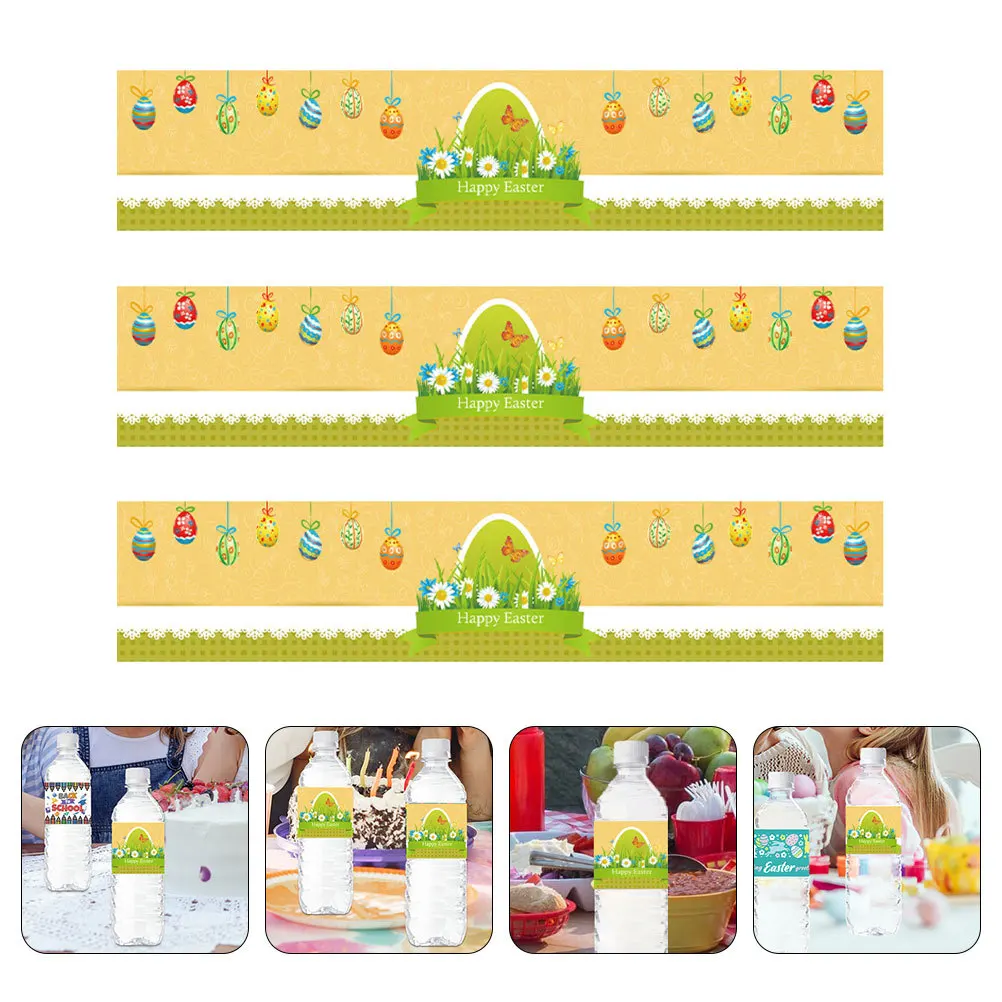 

24Pcs Easter Themed Juice Bottle Labels Spring Label Stickers Creative Party Wine Decals Easter Water Bottle Labels
