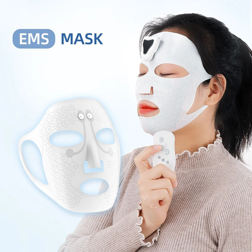 

EMS Facial Mask Face Lifting Vibration Massager Face Slimming Mask Face Tightening Massage Mask Remove Edema Removal Mask