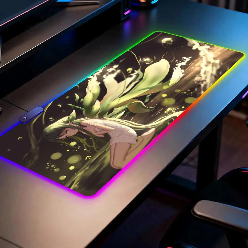 

Game Saya No Uta Mouse Pad RGB Gaming Mouse Pad Desk Mat HD Gamer Large LED Light XXL MousePads