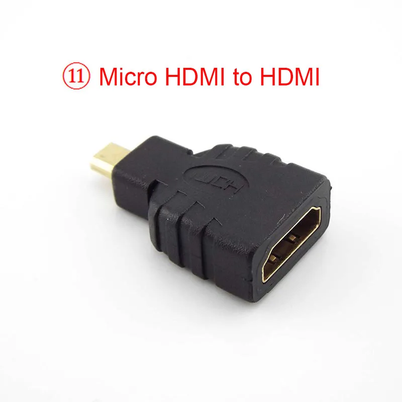 90 180 270 360 Degree2 in 1 Male to Female HDMI-compatible Converter Mini Micro Adapter Extender Cable Laptop 1080P HDTV