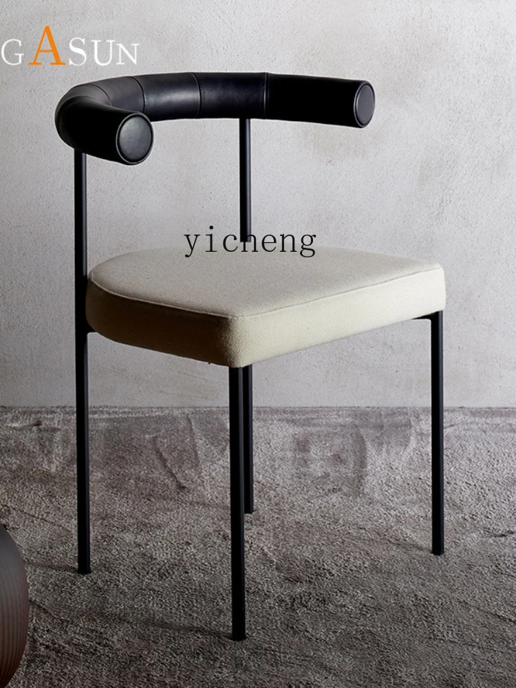 ZC Minimalist Creative Dining Chair Fine Footstool Industrial Wind Backrest Cosmetic Chair Leisure Chair