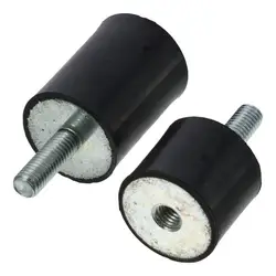 Practical M6 M8 M10 Thread Rubber Mounts Black Cylindrical Shock Absorber Crash Pad Damper Water Pumps