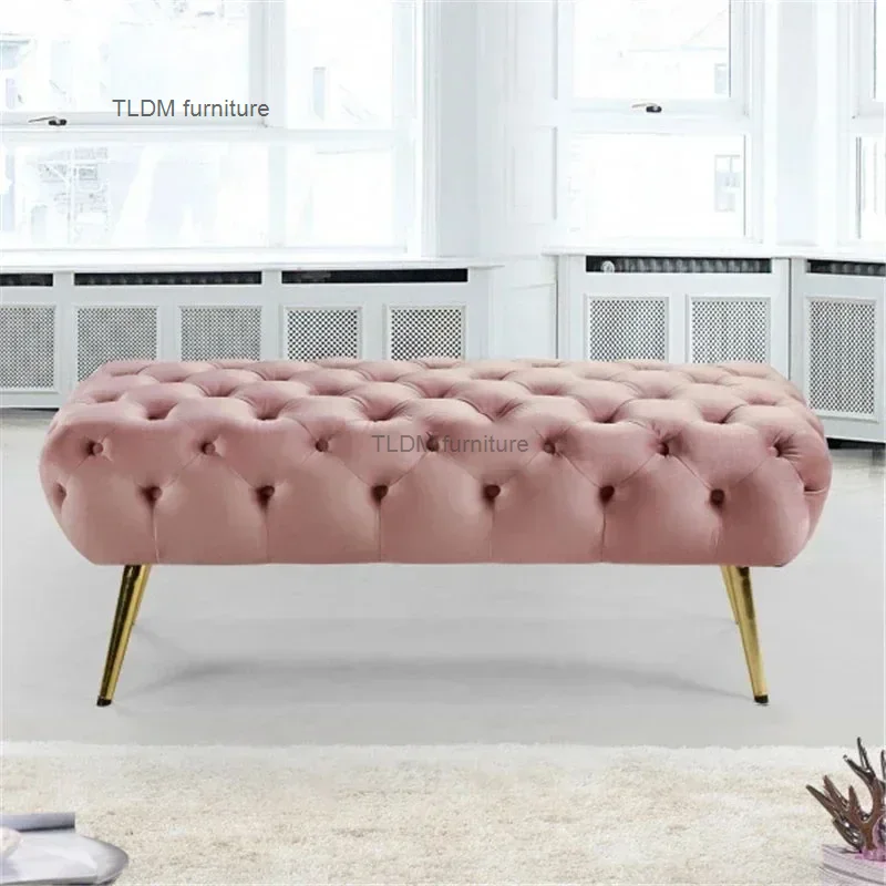 

Nordic Living Room Sofa Stools Designer Home Bedroom Bed End Stool Cloakroom Bench Clothing Store Entrance Shoe Changing Stools