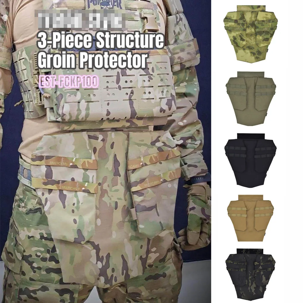 

Tactical 3-Piece Groin Protector Panel Russian Clover Design Durable Guard for Plate Carrier Vest Airsoft Hunting Gear Safety