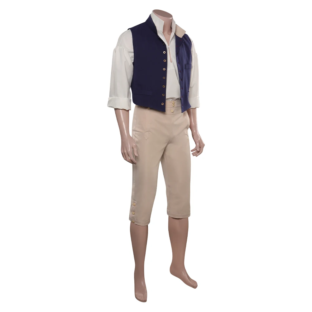 Disfraz de Prince Eric para hombre, traje de Cosplay, Top, pantalones, chaleco, Halloween, carnaval, fiesta