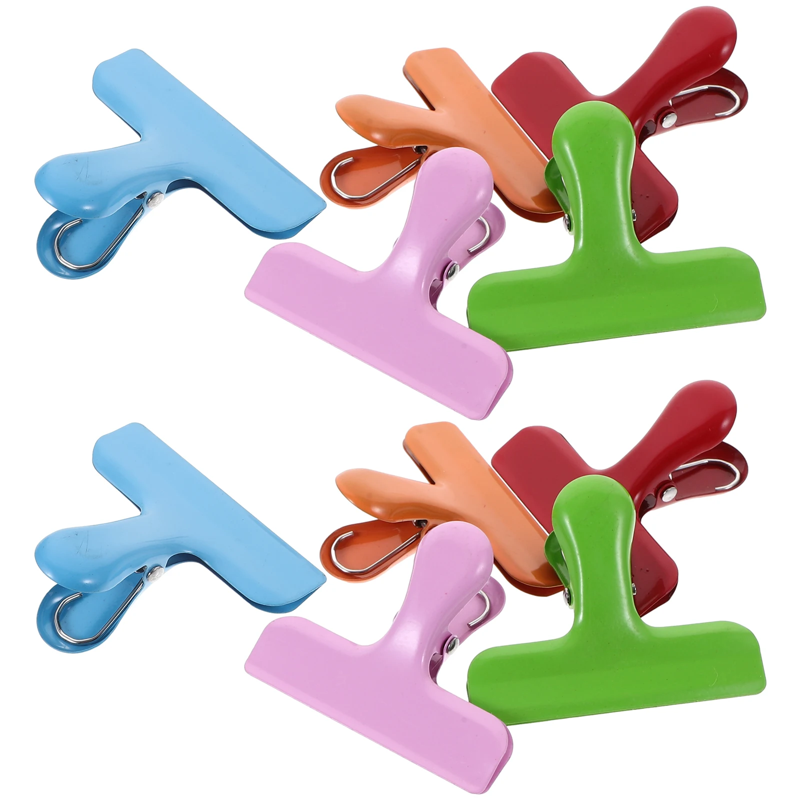 

10pcs Food Sealing Clips Stainless Steel Airtight Snack Bag Sealer Blue Green Pink Red Yellow Reusable Kitchen Supplies