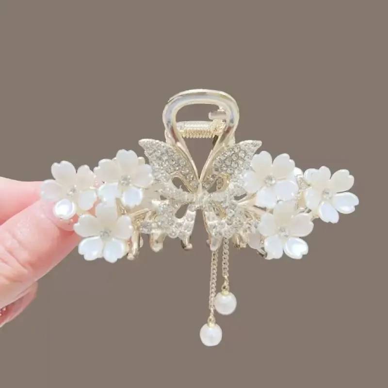 مشبك شرابة على شكل فراشة مجوفة على شكل زهرة ريترو إكسسوارات شعر عالية القيمة للنساء