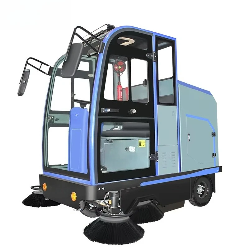 Electric Ride-On Automatic Sweeper 48V Huge Floor Cleaning Equipment with Battery Power New Condition Street Cleaning