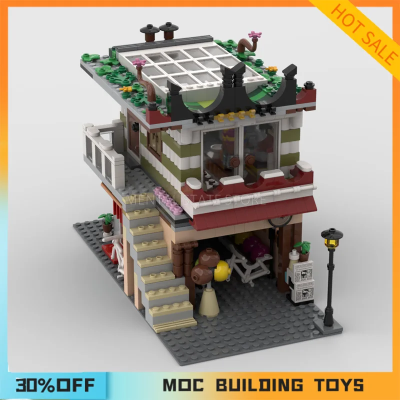 

1002PCS Customized MOC Bike and Dessert Shop Building Blocks Technology Bricks DIY Creative Assembly Education Toy Holiday Gifts