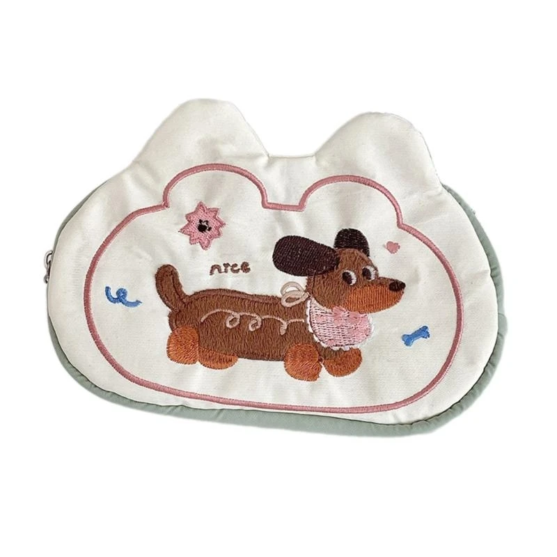 

Dog Embroidered Pencil Case Large Capacity Pen Organizers Bag Pencil Pouches