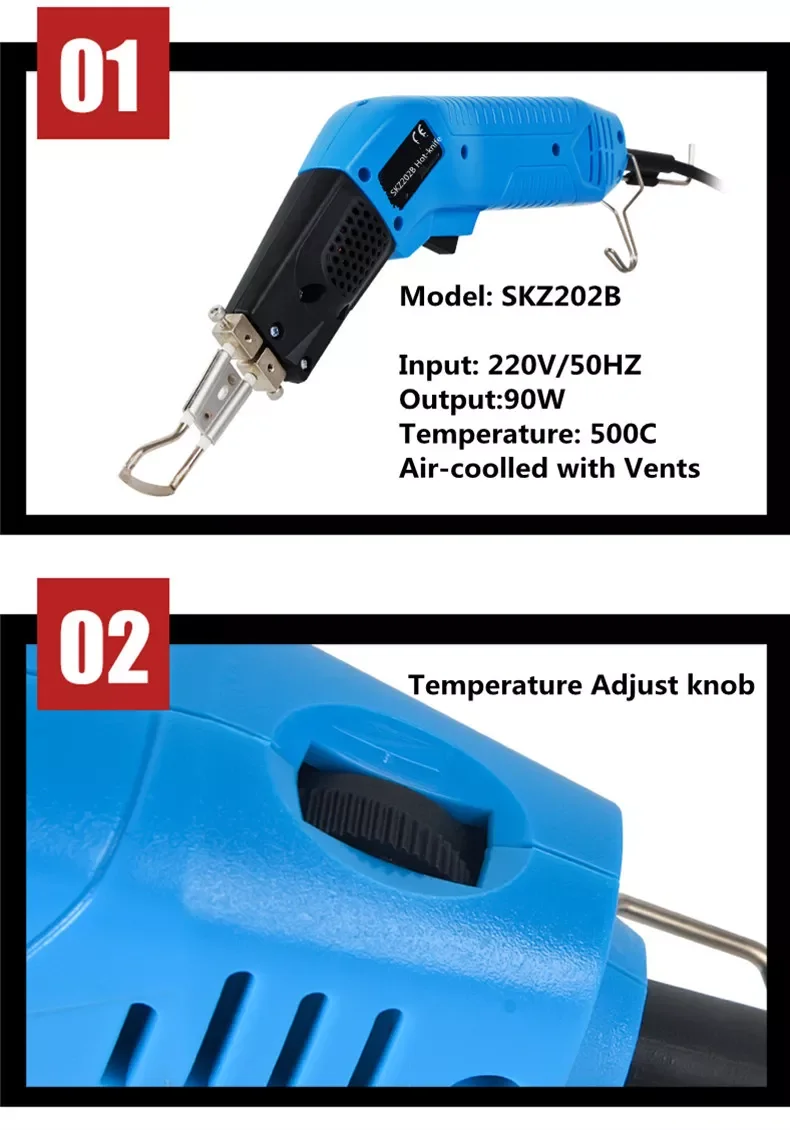 SKZ202B Electric Hot Knife Cutter Industrial & DIY Grade Styrofoam & PVC Foam Hole Cutter For Fabric Styrofoam Cutting Tool