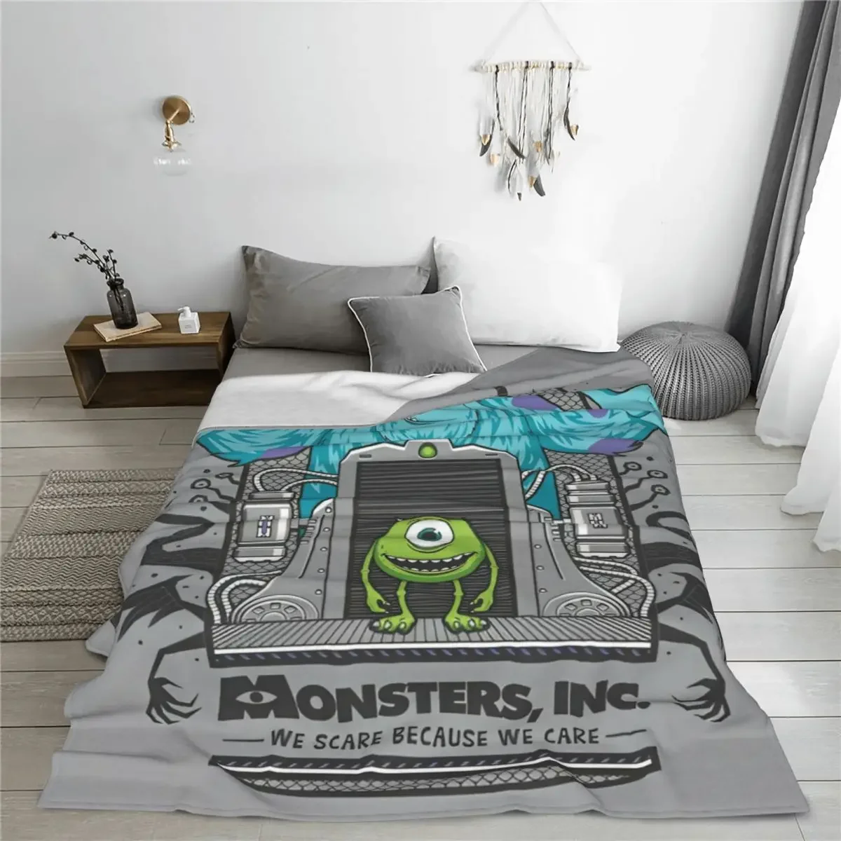 Monsters, Inc Cartoon Plush Blanket Mike Wazowski James Sullivan Creative Throw Blankets Sofa Bedding Lounge Quilt Super Warm