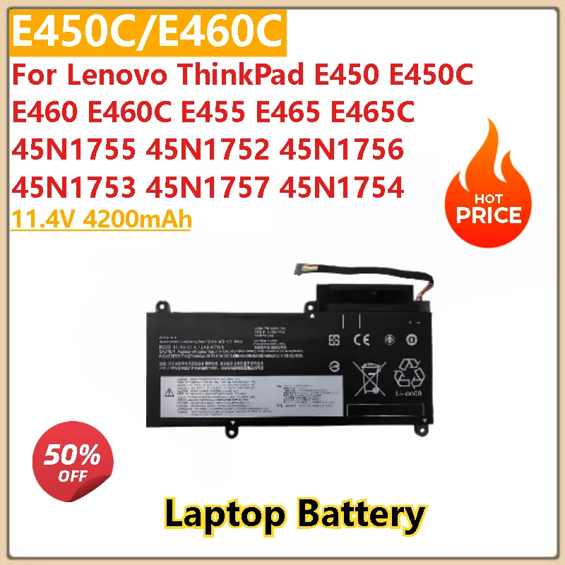 

Новый аккумулятор для ноутбука 11,4 В 4200 мАч для Lenovo ThinkPad E460 E460C E450 E450C E455 45N1755 45N1752 45N1757 45N1754 45N1756 45N1753