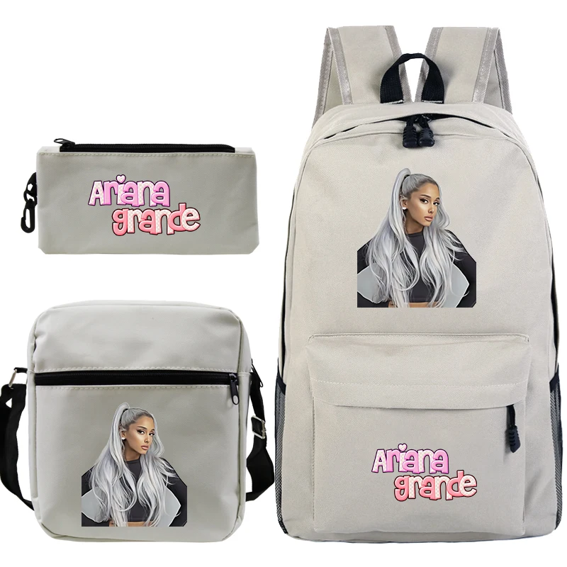 Imagem -06 - Moda Ariana Grande Mochila Peças Conjunto Meninos Meninas Bolsa de Escola Crianças Livro Mochila Presente Mochila Mais Shouder Bolsa Mais Caneta na