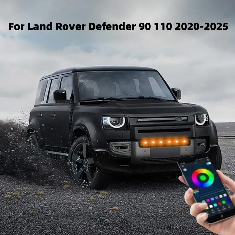 LED Front Grille Light For Land Rover Defender 90 110 2020-2025 Car Daytime Running Light Wheel Eyebrow Lamp For Offroad 12V