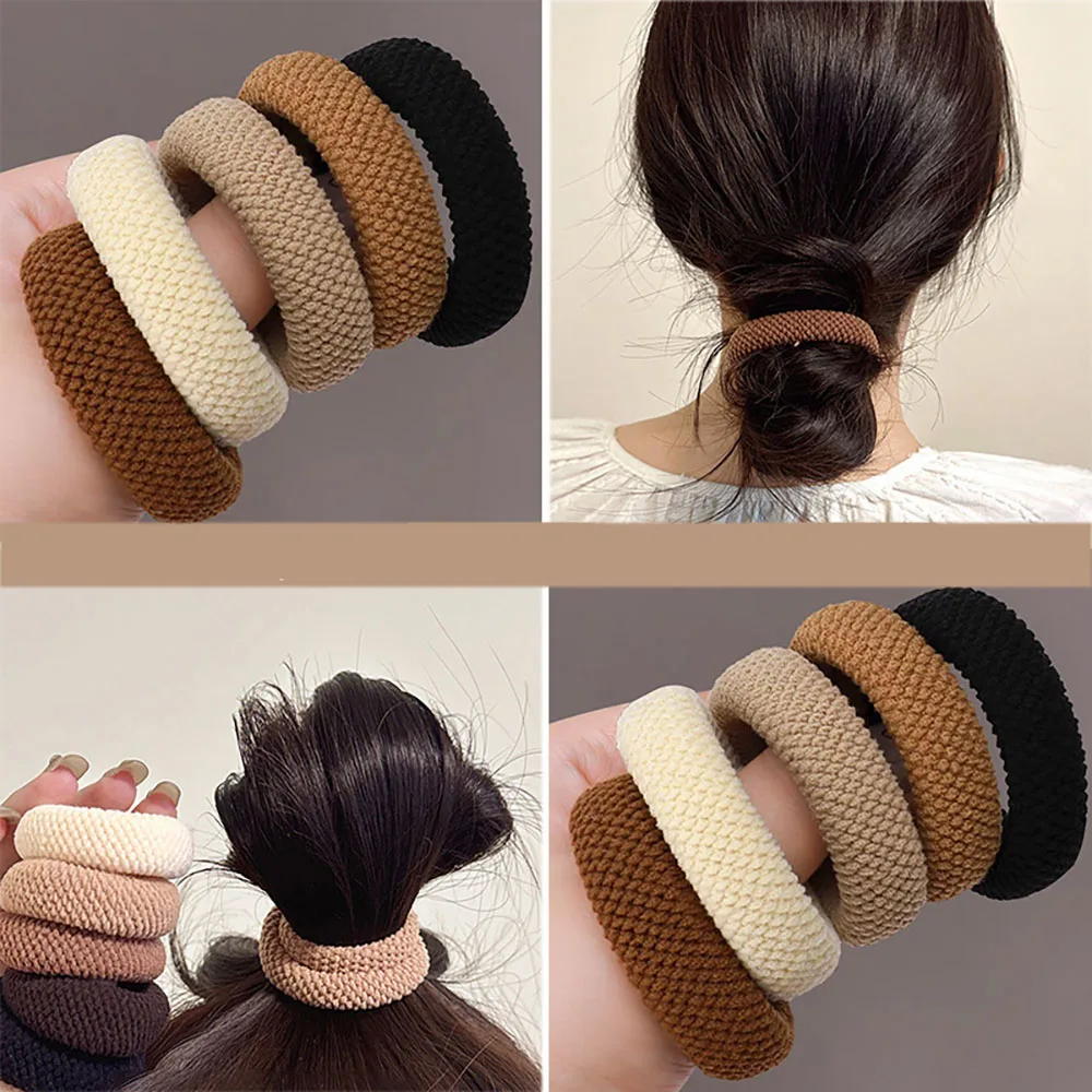 5/10 colores mezclados alta elasticidad grueso versátil Simple Scrunchies estilo de moda coreana amigable con el cabello mujer lazos para el cabello cuerda para el cabello
