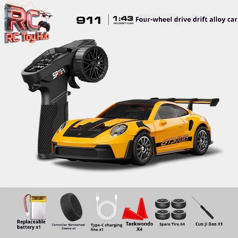 

Радиоуправляемая машинка Hongxing RC911 4WD для дрифта, спортивная гоночная модель из металлического сплава, миниатюрная настольная радиоуправляемая модель автомобиля, игрушка для детей и взрослых