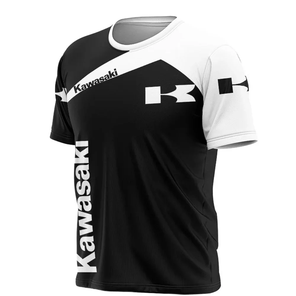 

2025 new Kawasaki summer outdoor sports men's fast drying breathable motorcycle T-shirt, motorcycle sports comfortable T-shirt