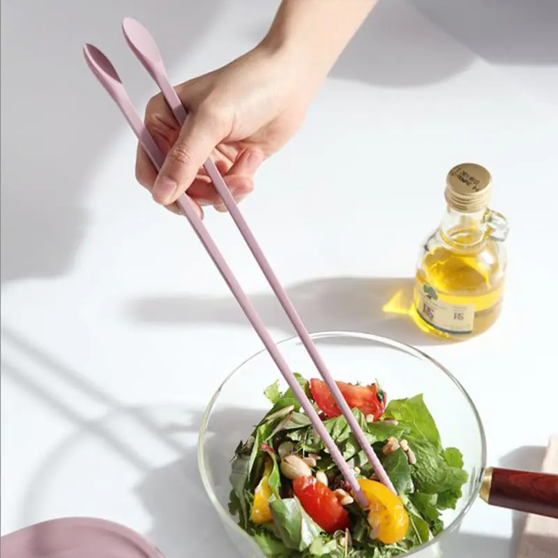 Silicone Deep-Fried Long Chopsticks, High Temperature Resistance, Non-Slip Easy Clamp, Dish Seasoning Spoon, Kitchen Dish