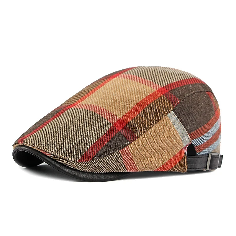 Men's Baseball Hat British Casquette Homme Vintage Plaid Beret Casual Forwarder Hat Bere Cappellino Uomo Baret Berret