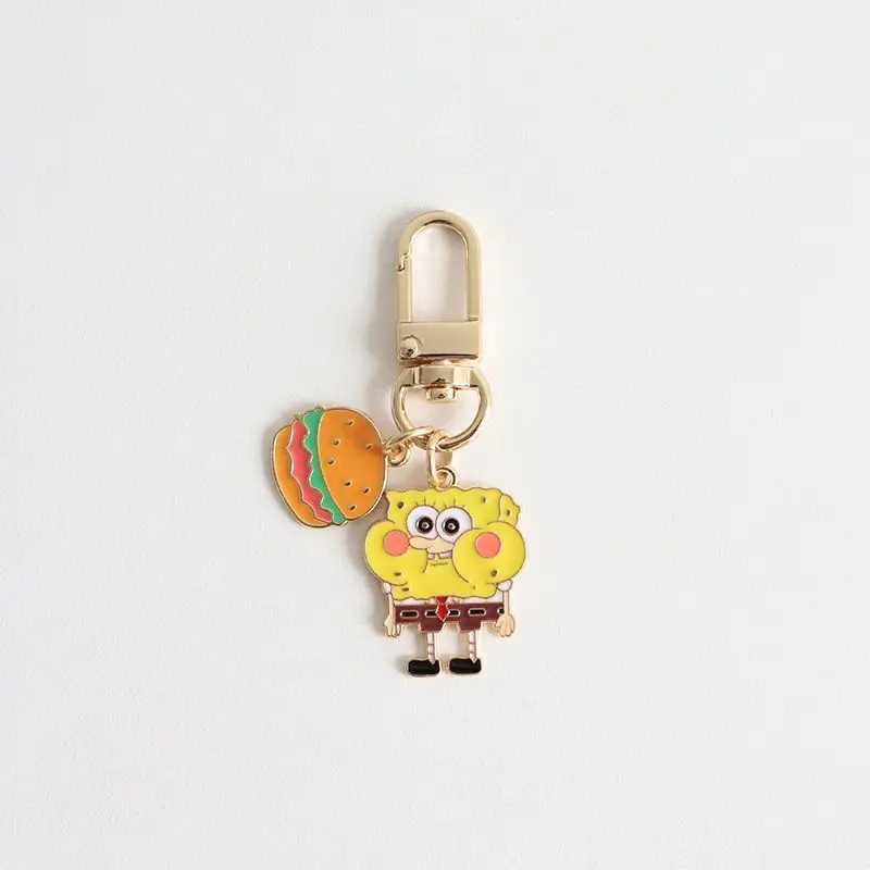 SpongeBob Patrick Star Keychain Cartoon Keyring Couple Backpack Pendant Decorative Jewellery Womne Creative Car Key Ring Gift