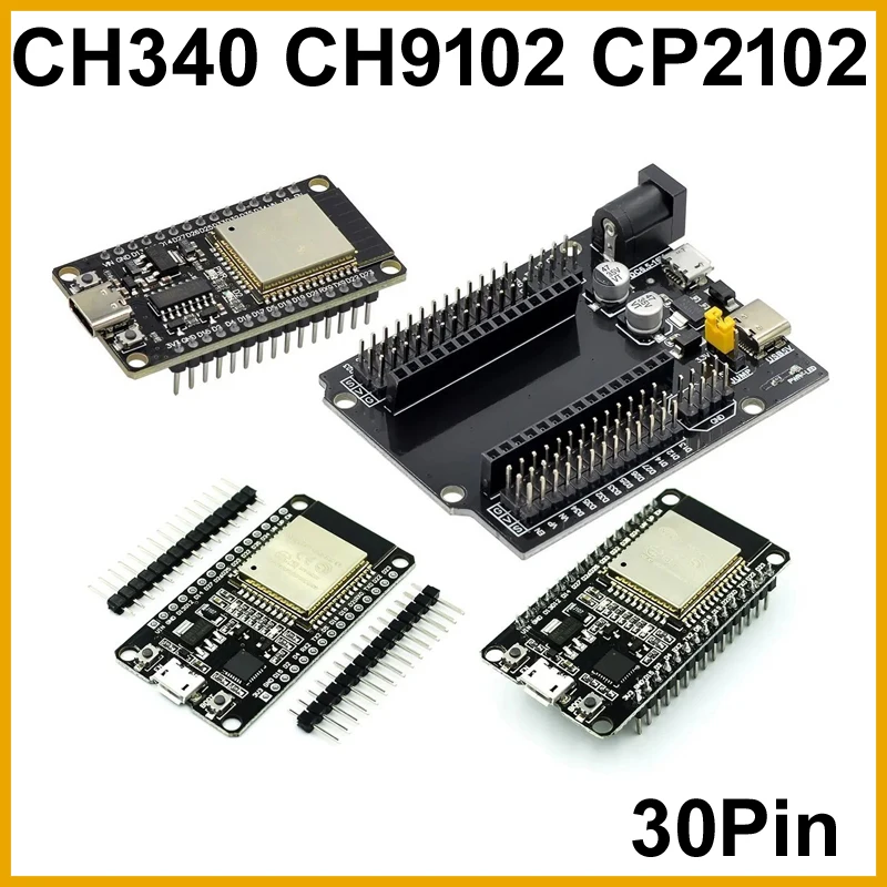 NEW ESP32-DevKitC-32 Dev Board with CH340/CH340C/CH9102/CP2102, Type-C/Micro USB, WiFi+Ble, ultra-low power dual-core chip