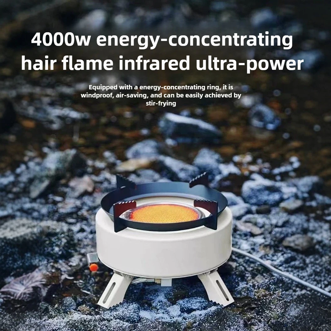 

Windproof Lightweight Stove Head Butane Energy-Saving Cooking gas Burner 12800W Infrared Stove Portable Outdoor Camping Stove