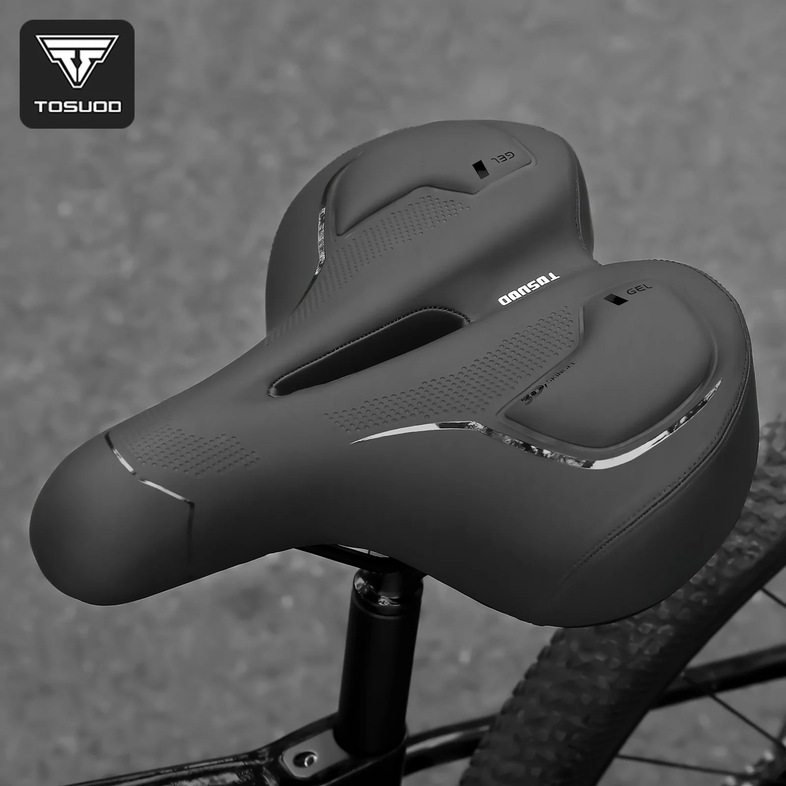 

TOSUOD Hollow Breathable Bicycle Saddle Shock Absorbing Comfortable Bike Cushion Big Butt Bike Seat Bicycle Accessory