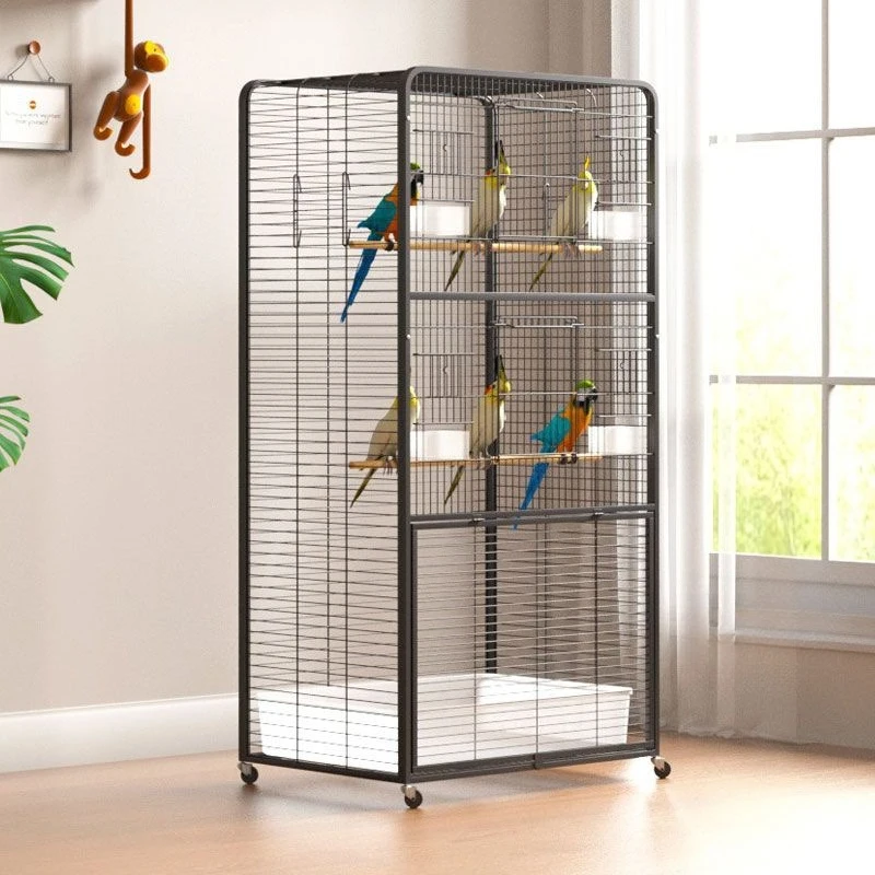 

Клетка для птиц, бытовая большая тигровая попугая, роскошная вилла, большая черная клетка с изображением феникса, специальная клетка для разведения, вышивка оковым глазом