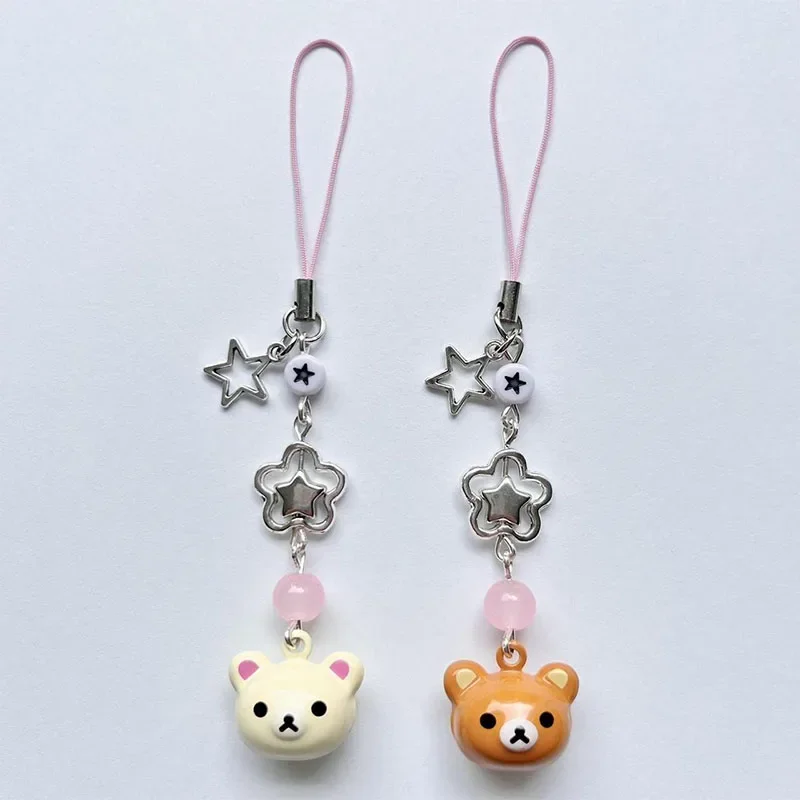 Cute Bear Pendant Matching Phone Chain Charms Y2k Handmade Kawaii Keychain Bag Accessories Brand New Jewelry Gift for Women Girl