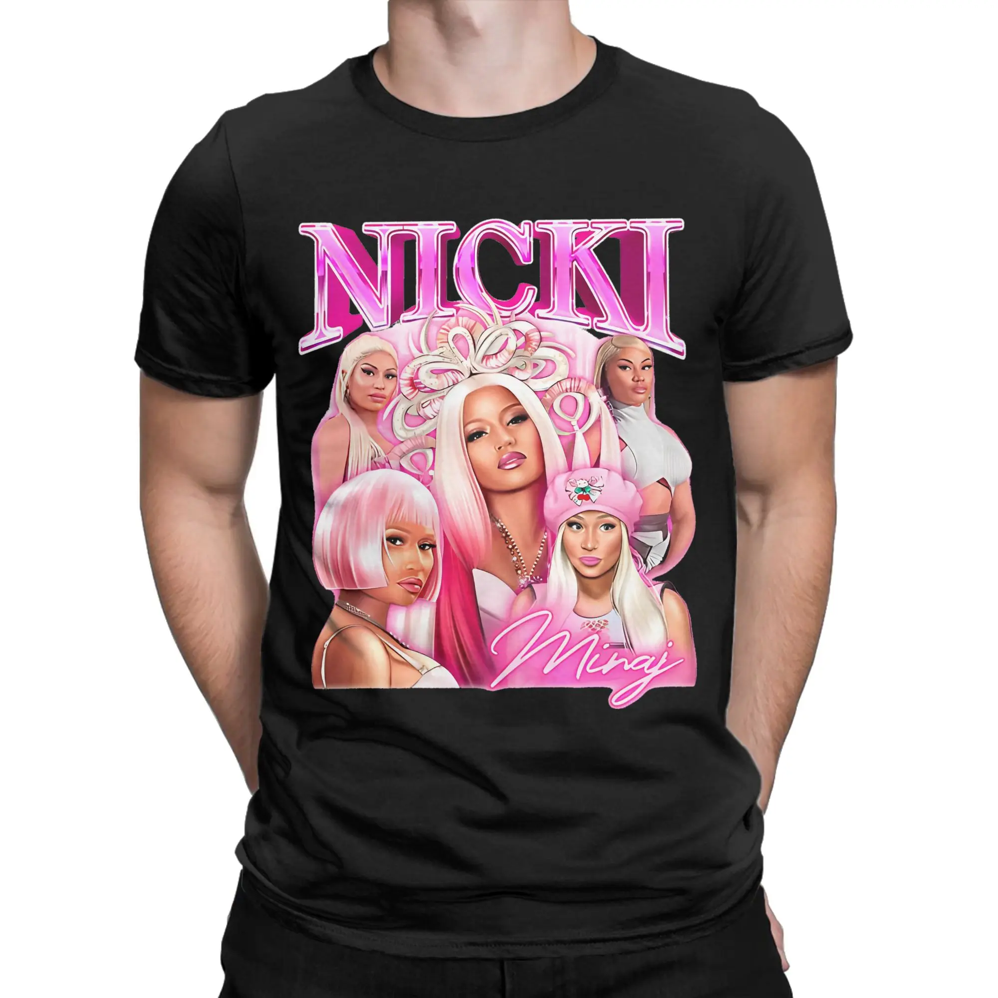 Camisetas Nicki Minaj Queen of Rap in Gag City para homens e mulheres, camiseta de algodão puro, gola redonda, roupas 6XL