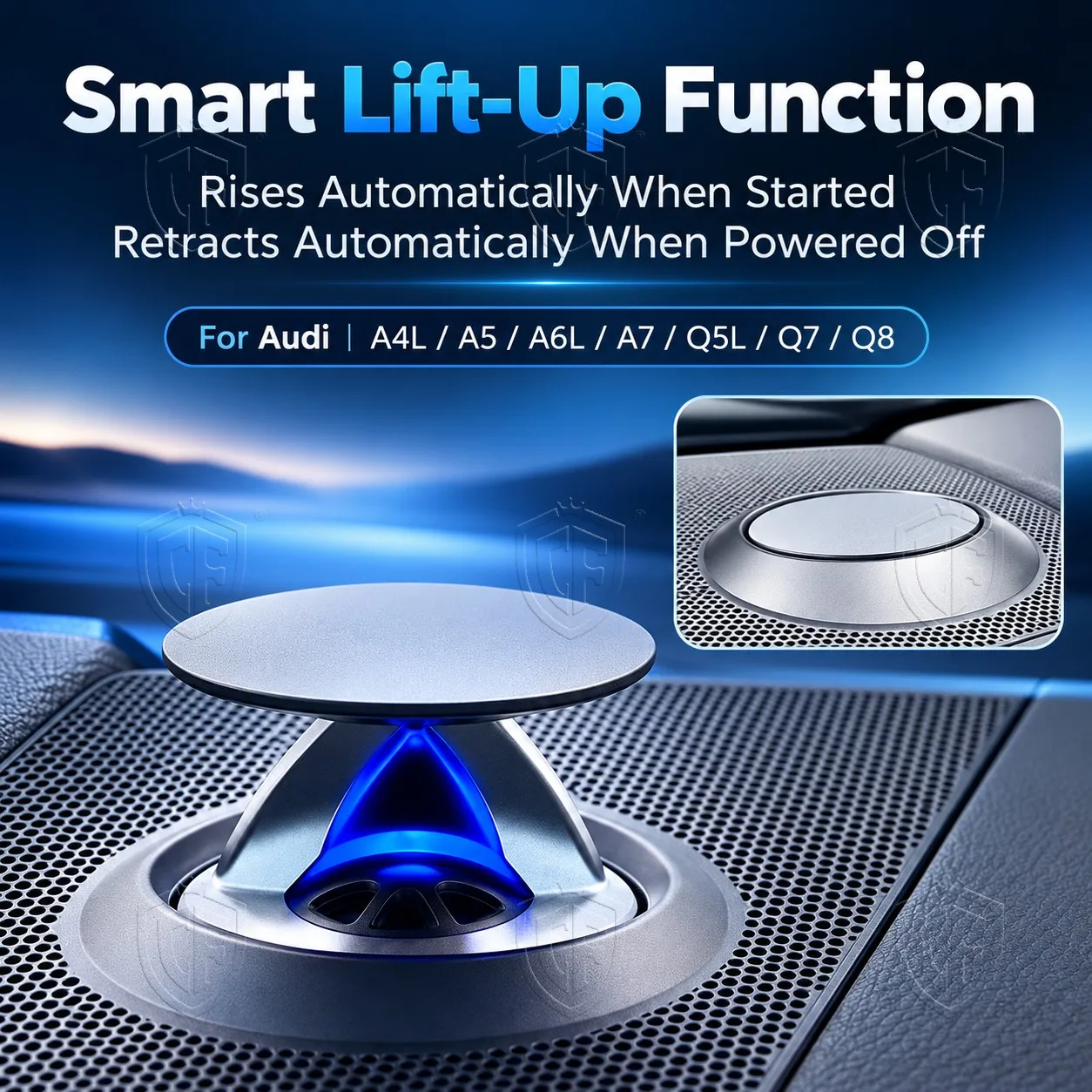 32 Color Electric Lifting Tweeter Speaker for Audi A4L A5 A6L A7 Q5L Q7 Q8 LED Ambient Light Pop Up Treble Horn Interior Upgrade