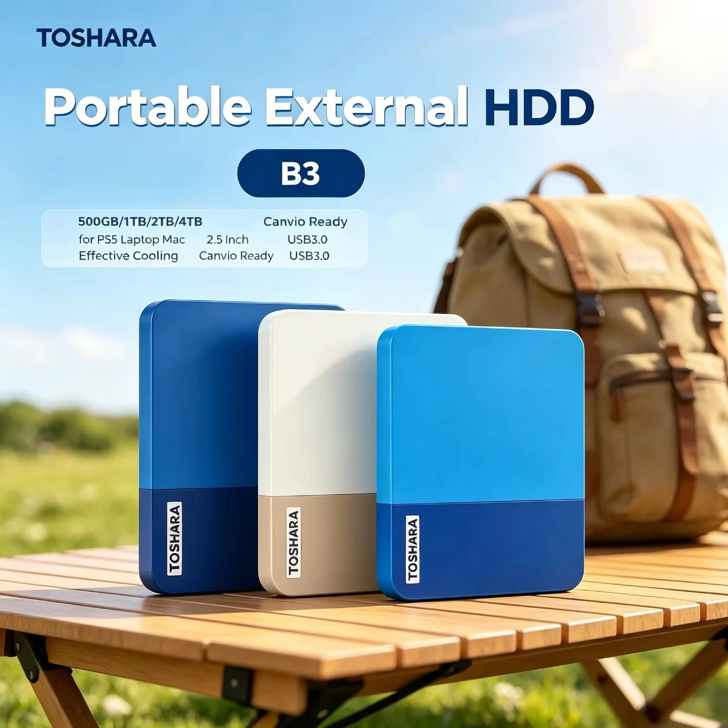 4tb、2tb、1tb、500gbのtoshara-b3外付けssd。最大4tbの容量で、ゲーム、ps5、デスクトップpc、ノートpcに最適な、持ち運び可能な大容量ストレージ。簡単にインストールできます。