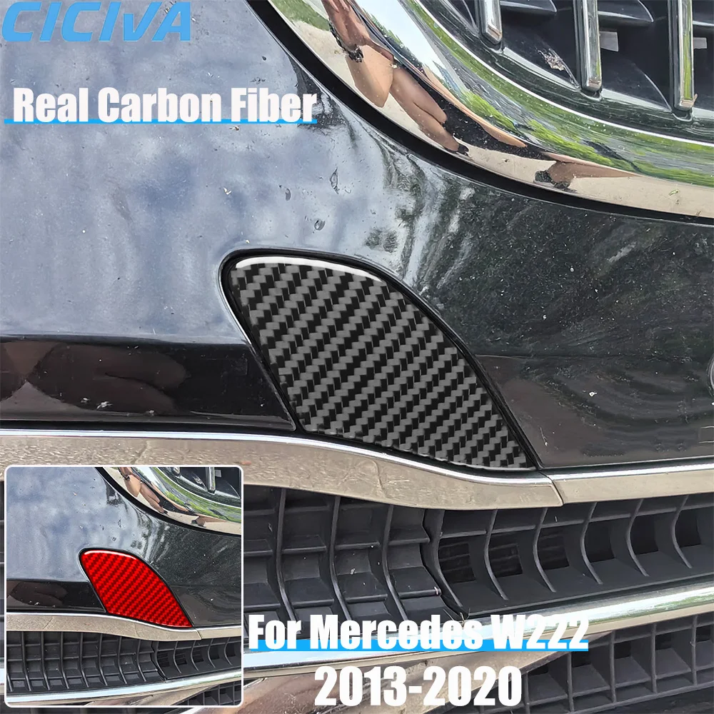 Real Carbon Fiber Car Accessories Tow Hook Trim Cover Sticker For Mercedes Benz W222 S-Class/Maybach 13 14 15 16 17 18 19 2020