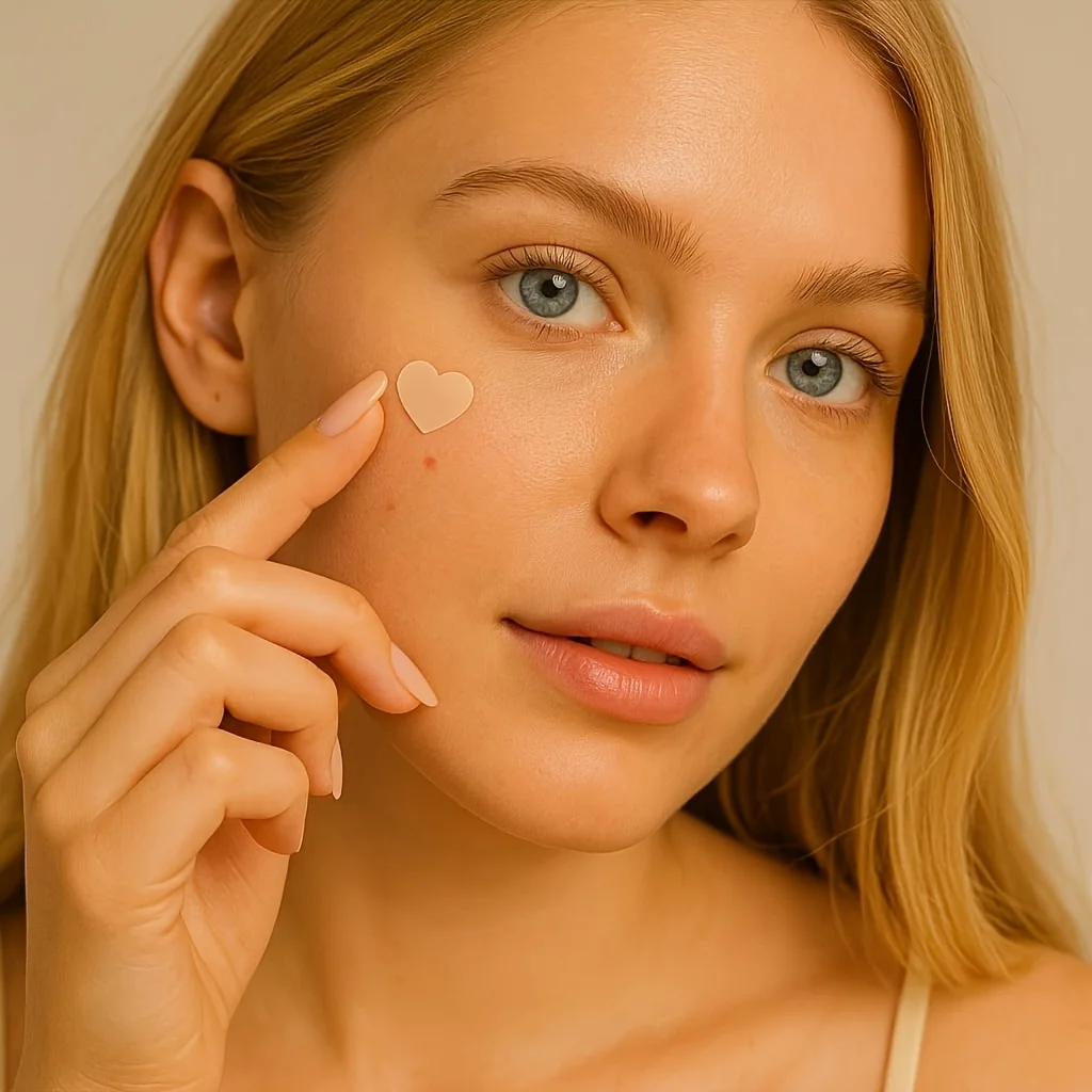 160PCS Coffee-Colored Heart-Shaped Water Gel Acne Patch - Invisible Acne Covering Patch, With Long-Lasting Adhesion and No Resid image 4