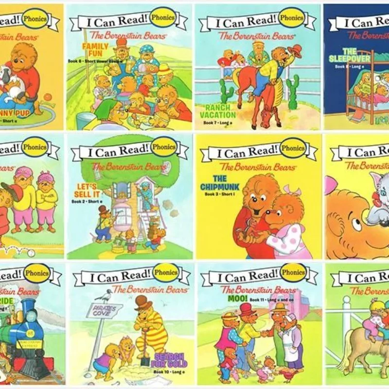 12PCS Gift Box I Can Read Phonics The Berenstain Bears English Picture Children Storybook Early Educaction Pocket Book 13x13CM