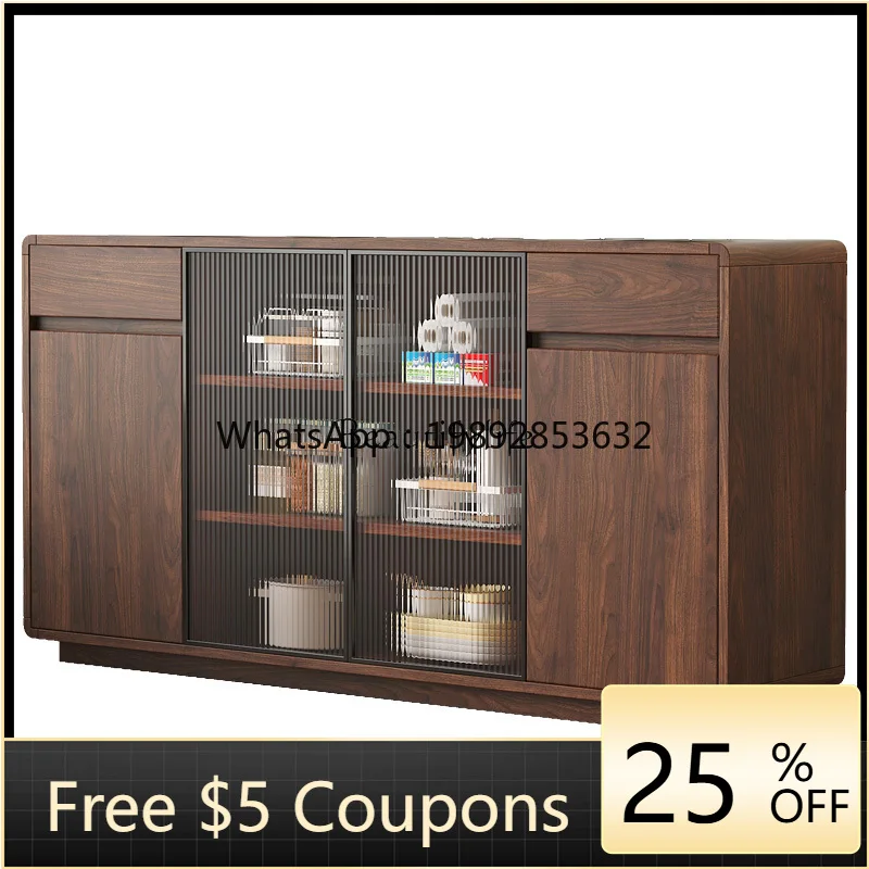 

FF Solid wood dining side cabinet integrated side cabinet against the wall French retro style multi-layer locker living room
