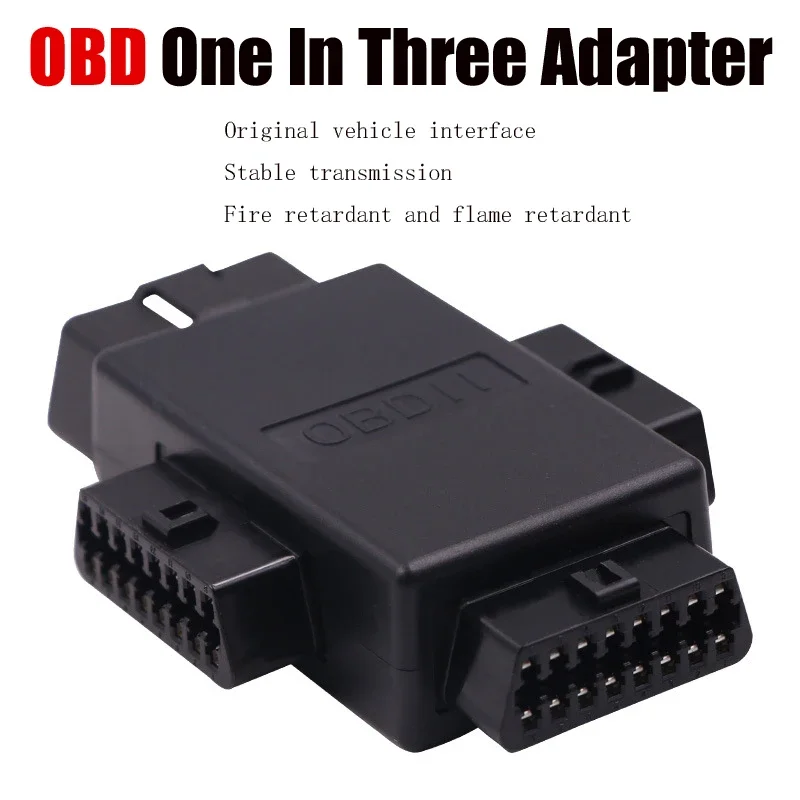 1Pc Automotive OBD  16 Pin Core Splitter, One In Three Plug