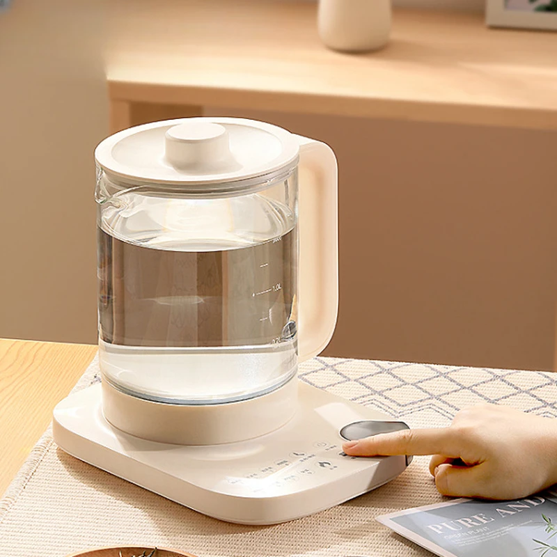 # l 1.8L Multifunction Electric Kettle Glass Health Pot Stew Porridge Slow Cooker Heater Hot Water Heating Insulation Kettles