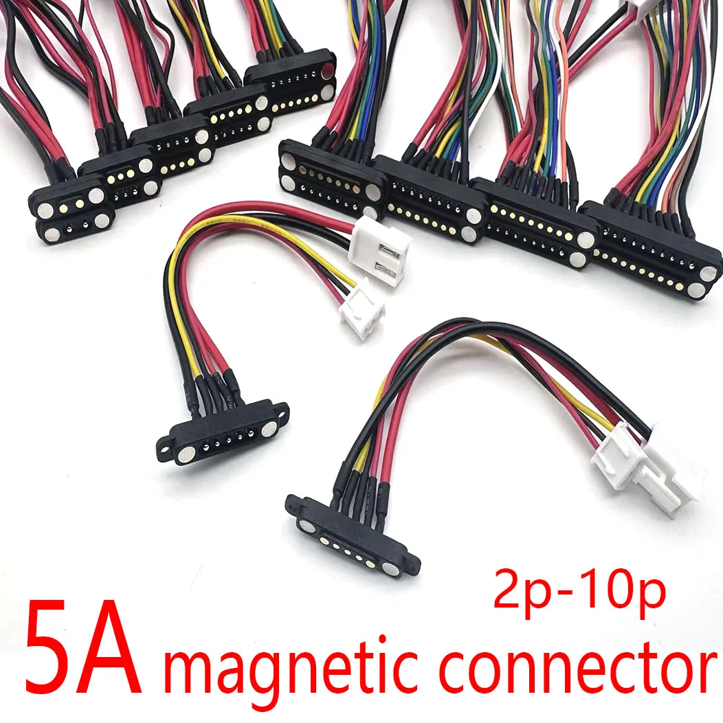 1 Pair 5A Magnetic Pogo Pin VH3.96 XH2.54 Plug Socket Extend Cable Connector 2 3 4 5 6 7 8 9 10Pin Male Female Adapter