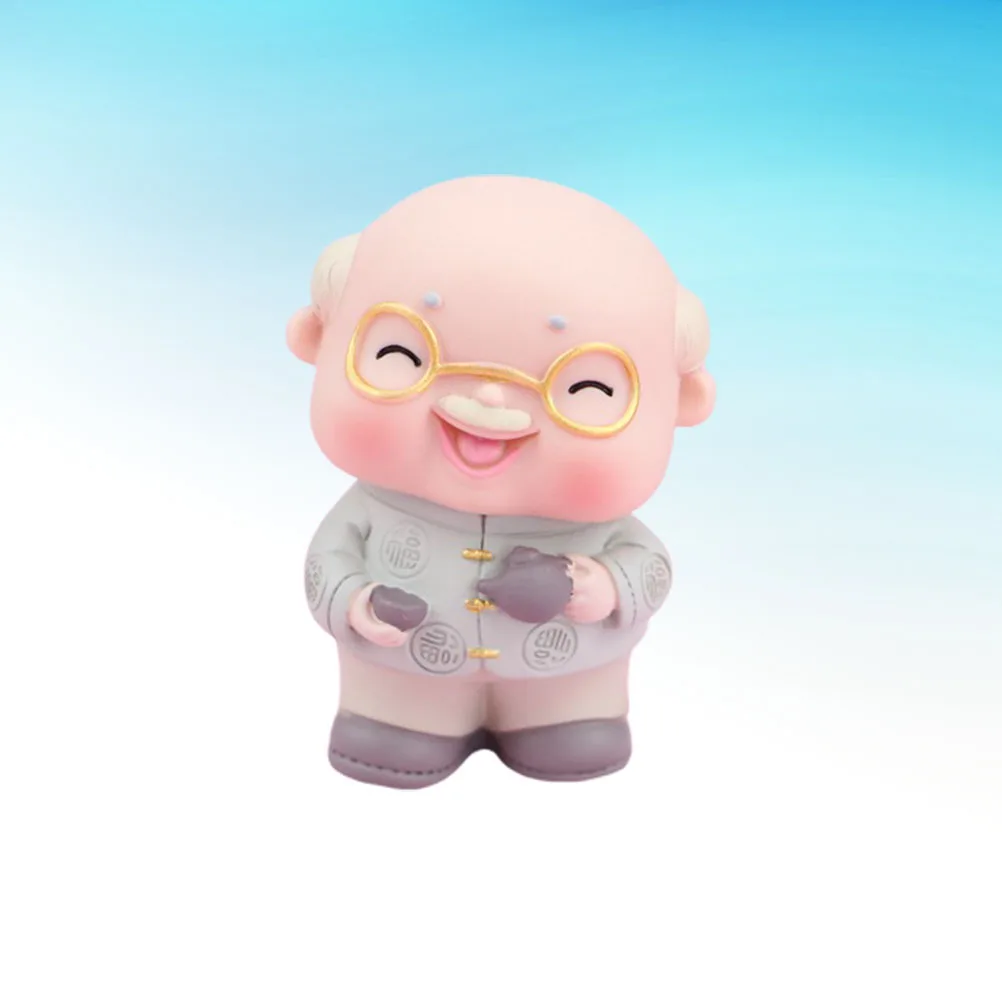 

1Pcs PVC Craft Cake Decoration Old Couples Ornament Creative Table Desktop Cake Car Mini Garden PVC Craft Table Ornament